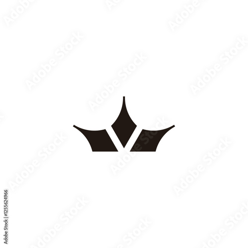 Crown, three arrow geometric symbol simple logo vector