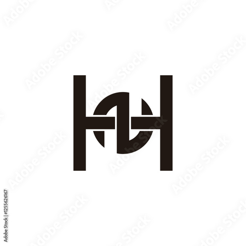 Free Download Letter H and N, circle and square geometric symbol simple logo vector - GFXLoad