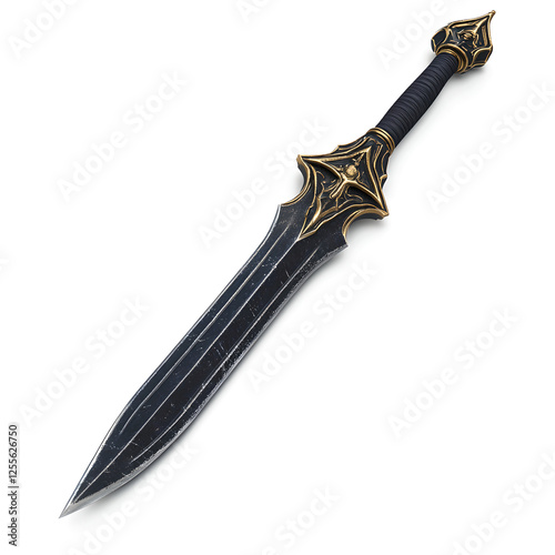 ancient sword isolated on white background 