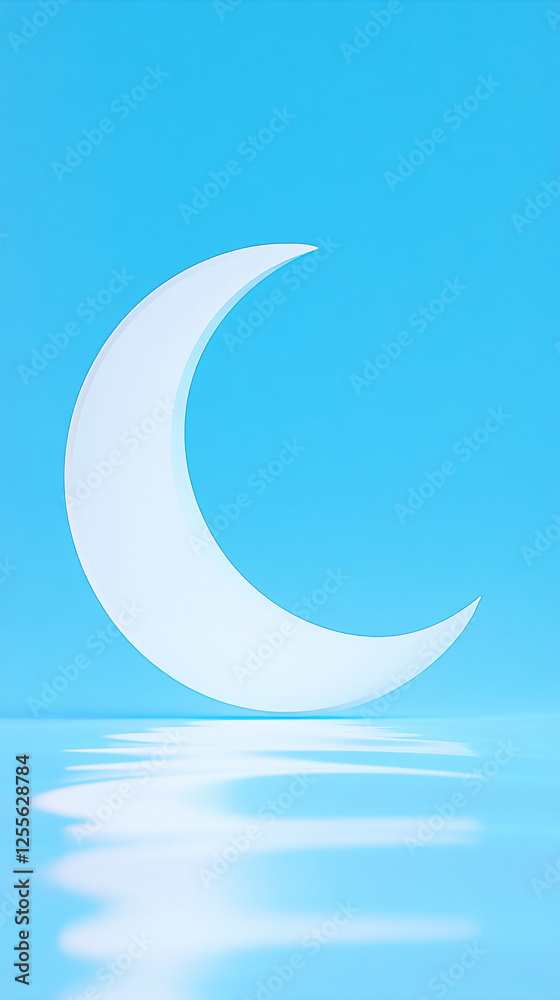 Lonely moon scene for World Sleep Day, World Autism Day concept illustration Lonely moon scene for World Sleep Day, World Autism Day concept illustration
