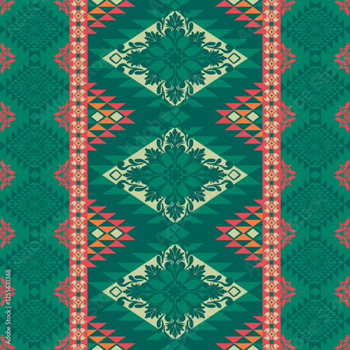Fabric pattern native american design geometric pattern navajo , boho , american indian style pattern seamless vector for fabric patterns, curtains or home decorations.