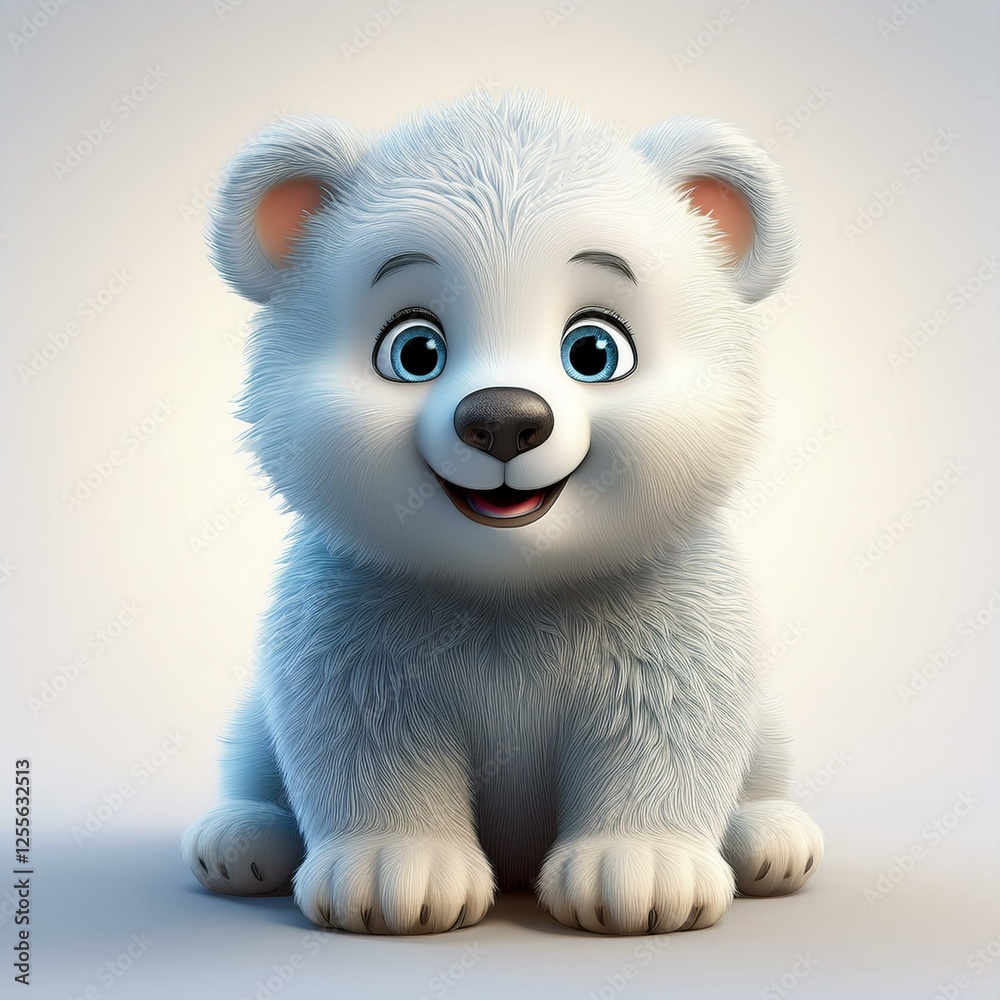 Niedlicher Eisbär, weißer Hintergrund Niedlicher Eisbär, weißer Hintergrund