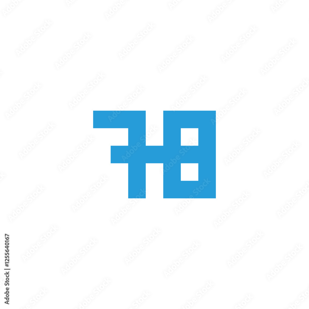 Number 78 square geometric symbol simple logo vector Number 78 square geometric symbol simple logo vector