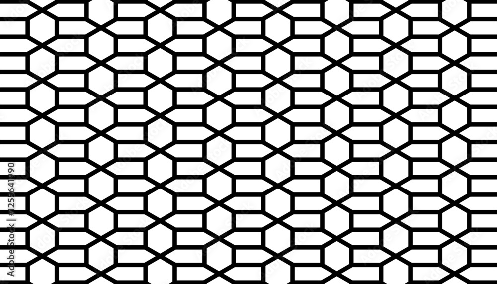 Fototapeta premium Black and white seamless geometric pattern for sporty background and jersey design. Fully editable vector element. Vector Format Illustration 