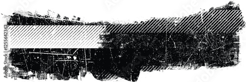 Grunge textured banner with rough edges. Halftone dots texture. Overlay grunge texture . Simply place texture over any object to create grunge effect . Banner with scratched surface for your design. 