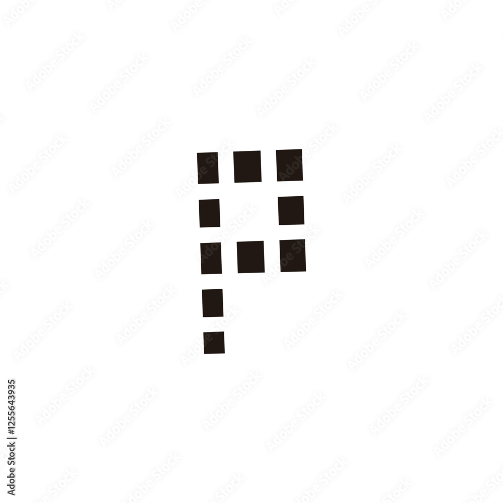Letter p squares, build geometric symbol simple logo vector Letter p squares, build geometric symbol simple logo vector