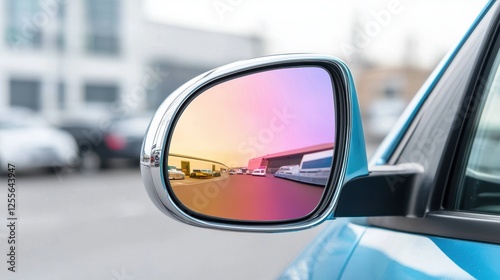 Car Side Mirror Reflection, Modern Vehicle