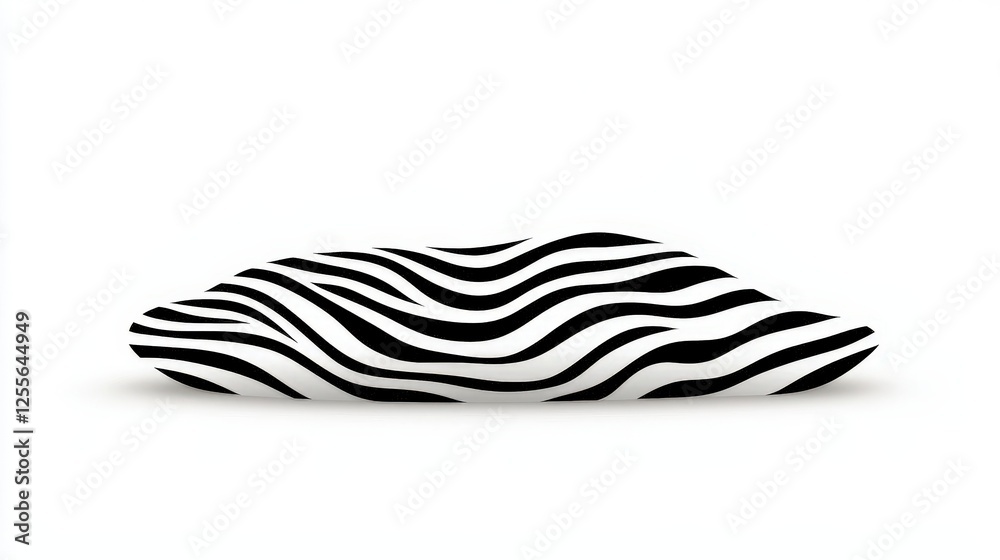 Obraz premium Abstract Black and White Wavy Design with Smooth Lines and Modern Artistic Aesthetic