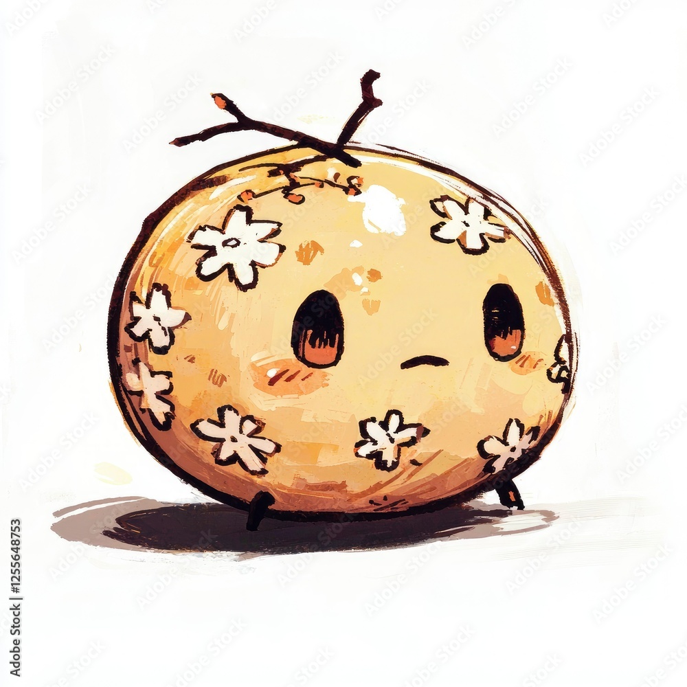 Cute Little Floral Orb Character Illustration Cute Little Floral Orb Character Illustration