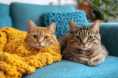 Meet a curious tabby cat with refined stripes, highlighted by the streamlined glow of a white background. This carefully lit scene shuns shadows, directing full attention to its captivating  photo