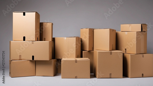 An Organized Set of Cardboard Boxes for Efficient Storage Solutions