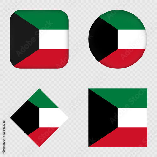 Free Download Kuwait Flag Icons Pack. Vector illustration. - GFXLoad