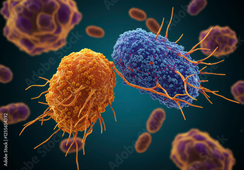 3D Illustration of Candida Fungi, Emerging Multidrug-Resistant Yeast Linked to Invasive Infections and Covid-19 Complications photo