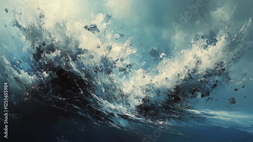 Abstract Blue And White Ocean Wave Texture