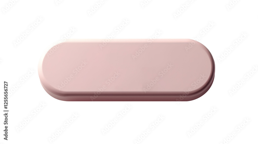 Subtle blush pink capsule, smooth texture, isolated on white. Minimalist design., clipping path Subtle blush pink capsule, smooth texture, isolated on white. Minimalist design., clipping path