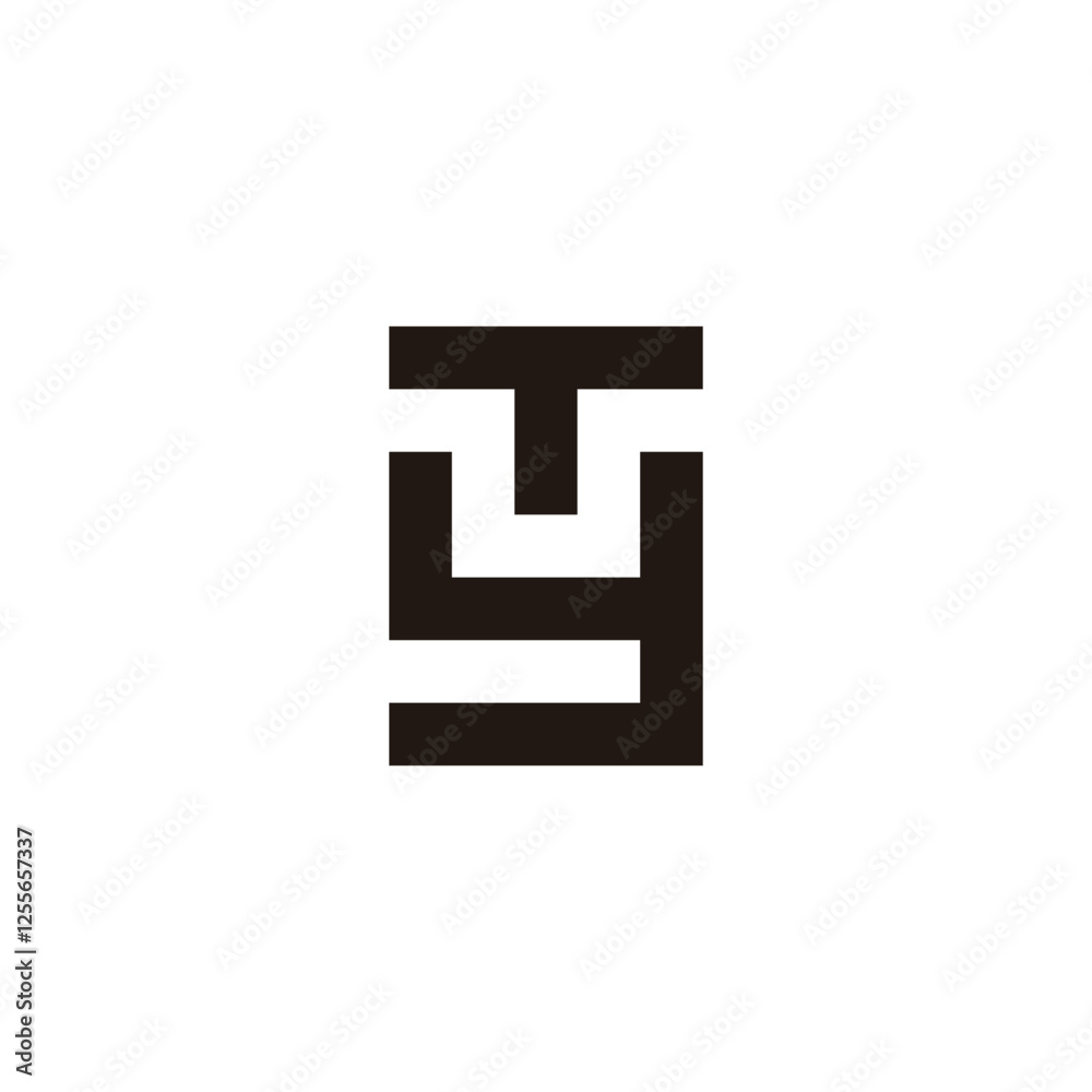 Obraz premium Letter Ty square geometric symbol simple logo vector