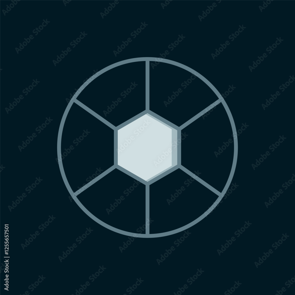 Line Football ball icon isolated on black background. Soccer ball. Sport equipment. Flat filled outline style with shadow. Vector Line Football ball icon isolated on black background. Soccer ball. Sport equipment. Flat filled outline style with shadow. Vector