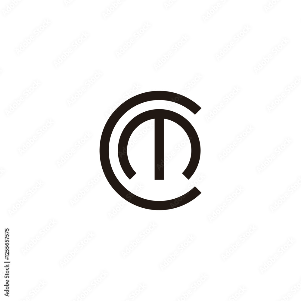 Letter CM circle geometric symbol simple logo vector Letter CM circle geometric symbol simple logo vector