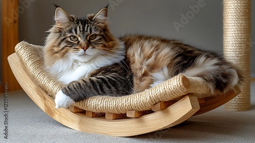 Soak in the nurturing vibe of a soft-eyed cat placed purposefully in the center of a spotless white expanse. No shadows interfere with the high contrast effect that highlights its whiskers and  photo