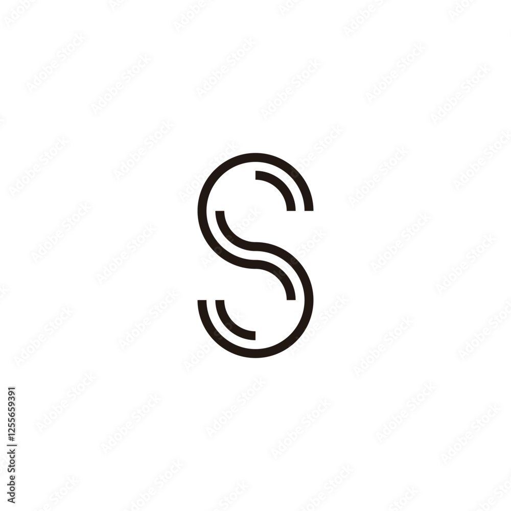 Letter S two lines geometric symbol simple logo vector Letter S two lines geometric symbol simple logo vector