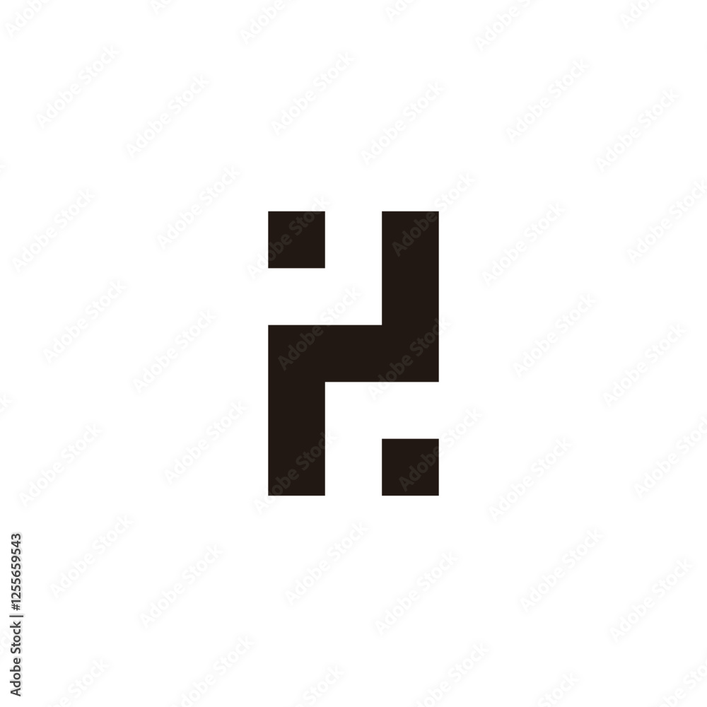 Letter N number 2 square geometric symbol simple logo vector Letter N number 2 square geometric symbol simple logo vector
