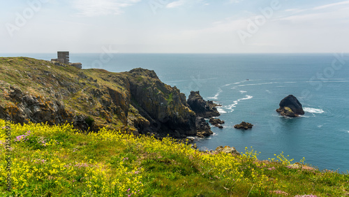 remains of German bunkers from WWII on the island of Guernsey, Channel Islands 