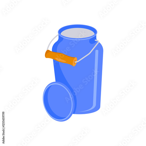Milk Can Flat Icon, Vector illustration