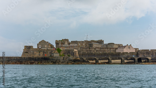 castle Cornet seen from St. Peter's Port marina, Guernsey