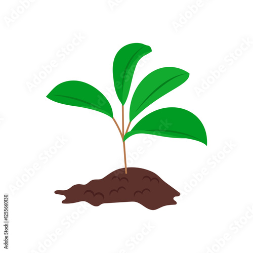 Green Sprout Flat Icon, Vector illustration