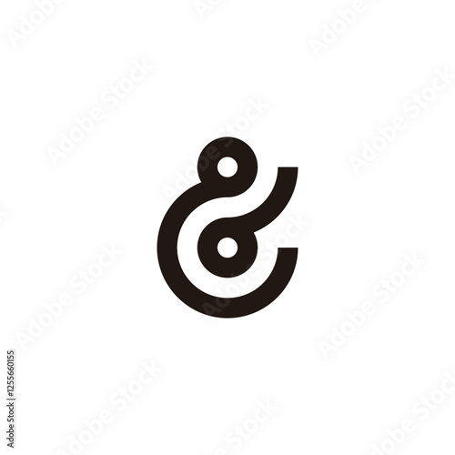 Letter ed circle, curve geometric symbol simple logo vector