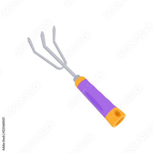 Hand Cultivator Flat Icon, Vector illustration