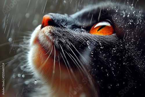 Take in the gentle intensity of a short-haired cat perched calmly at the core of a spotless white setting. No shadows trouble the streamlined environment, and the cat’s features remain vivid 