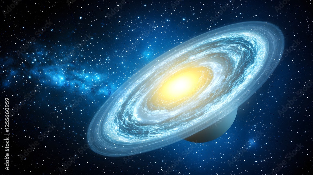 Fototapeta premium Stunning Cosmic View of Spiral Galaxy with Bright Center Star
