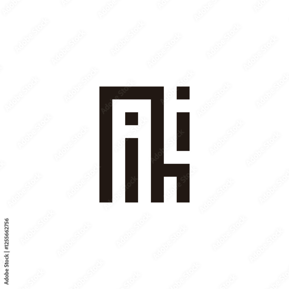 Letter M, t and i square geometric symbol simple logo vector Letter M, t and i square geometric symbol simple logo vector