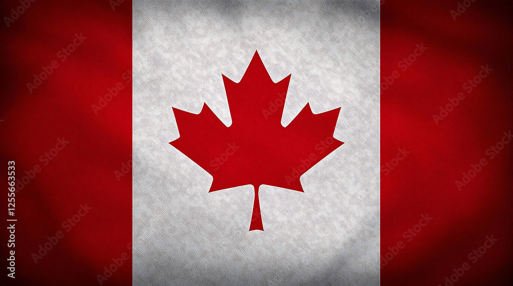 Canadian Flag Image with Textured Background Canadian Flag Image with Textured Background