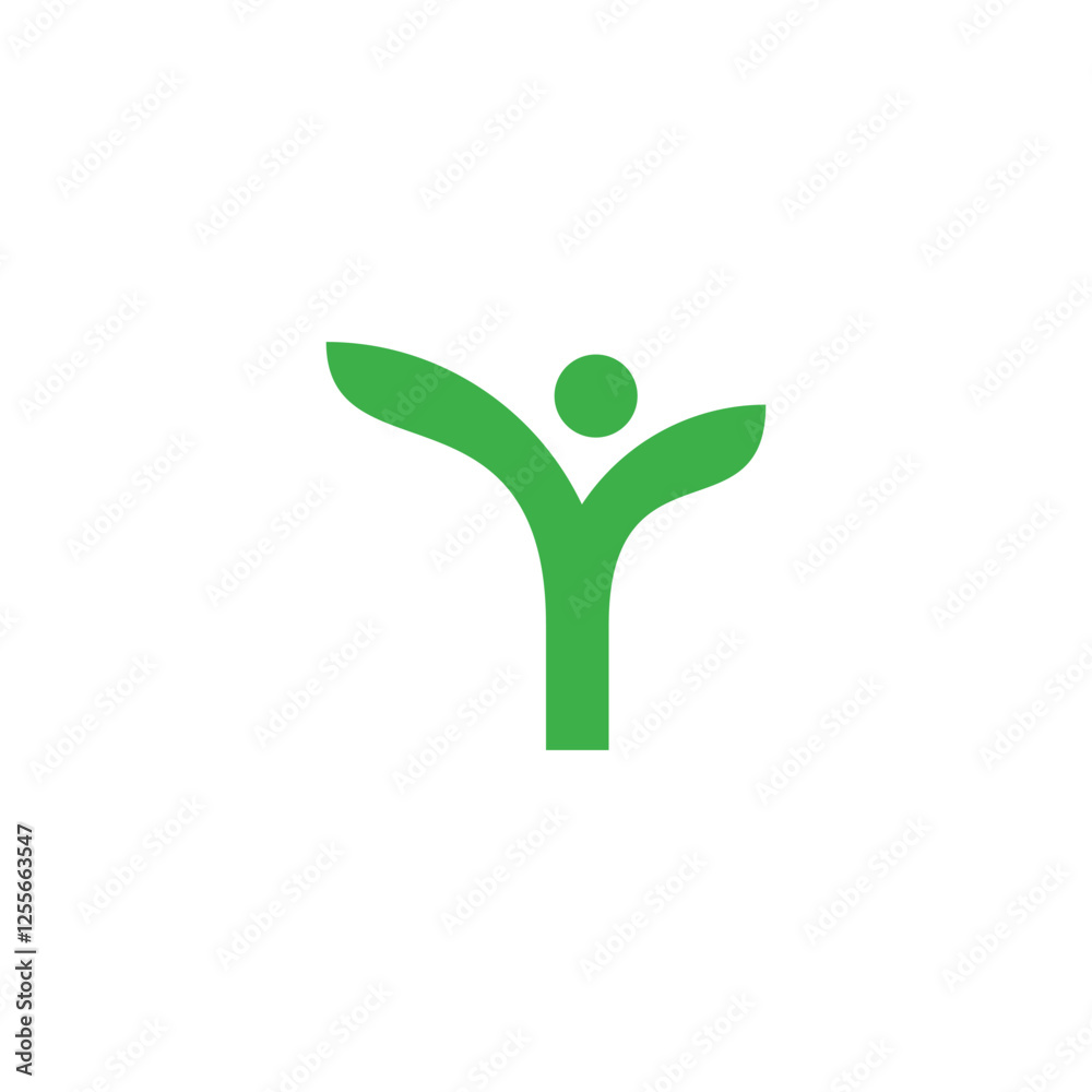 Plant, people, geometric symbol simple logo vector