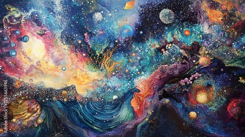 Cosmic Galaxy Sparkle Landscape
 photo