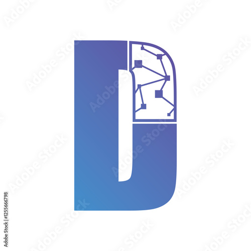 Initial letter alphabet pixel style logo vector photo