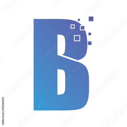 Initial letter alphabet pixel style logo vector photo