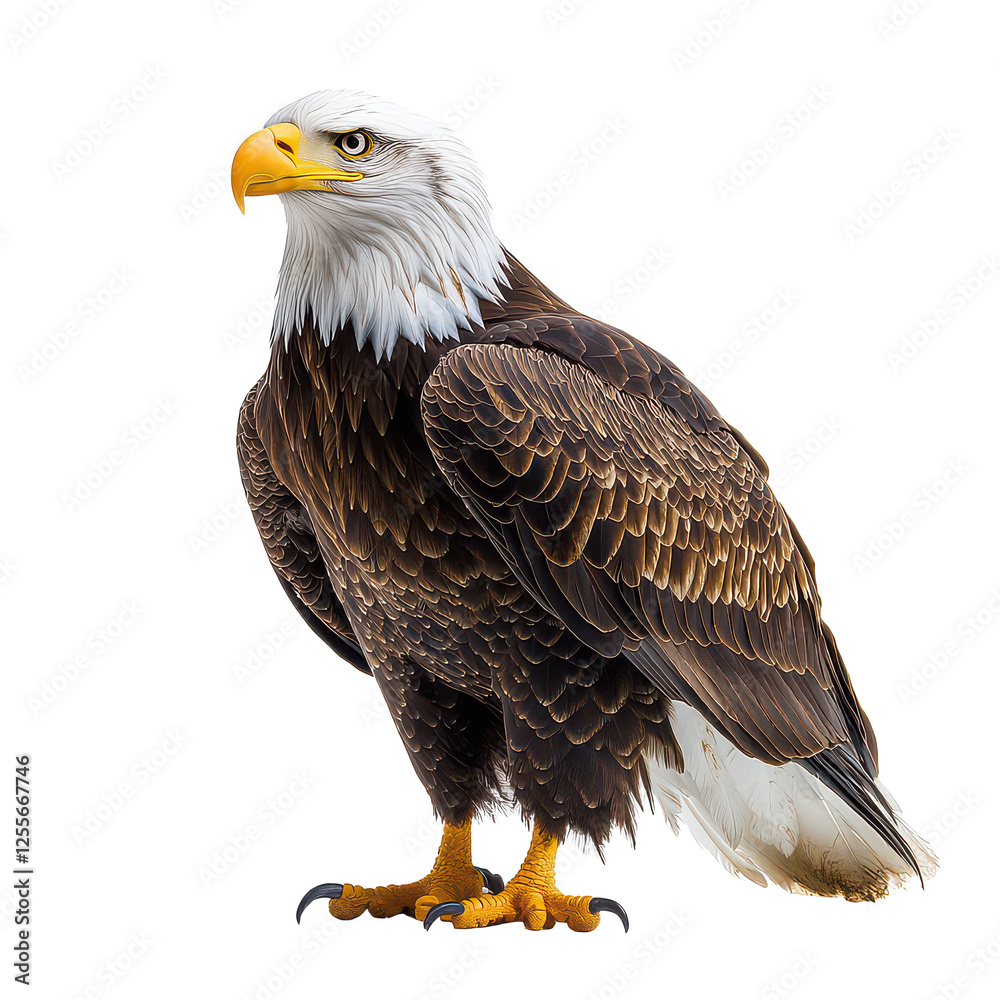 Fototapeta premium American bald eagle isolated on transparent background
