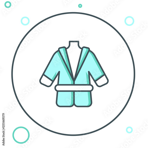 Line Bathrobe icon isolated on white background. Colorful outline concept. Vector
