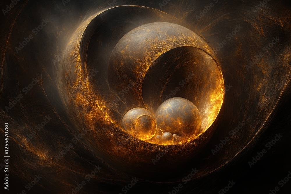 Dynamic Abstract Cosmic Composition with Golden Spheres and Swirling Energy in a Dark Space Dynamic Abstract Cosmic Composition with Golden Spheres and Swirling Energy in a Dark Space