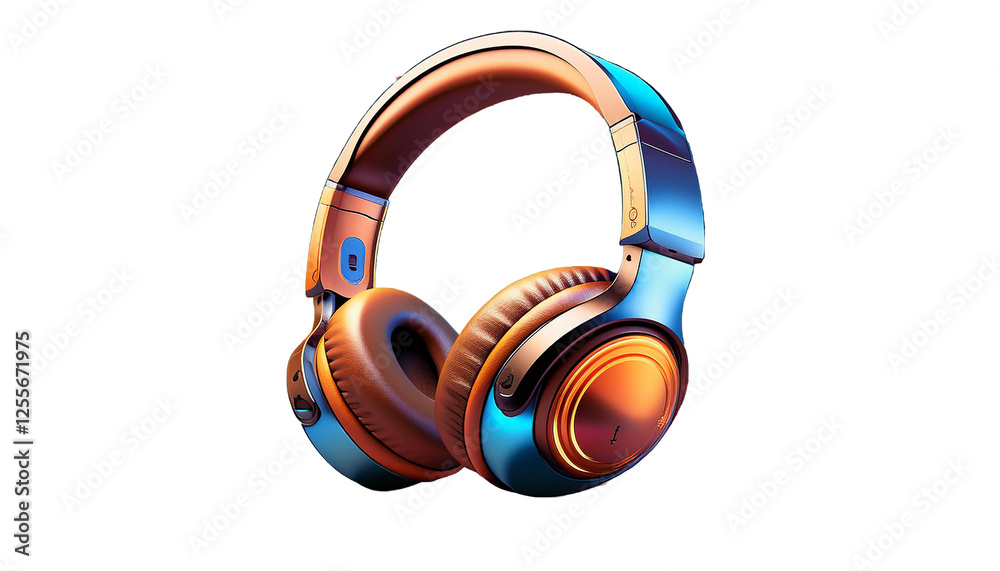 Naklejka premium Modern Wireless Headphone Mockup Isolated created with Generative AI