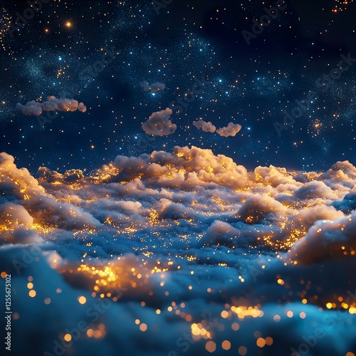 Starry Night 3D Rendering
 photo