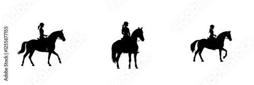 Young rider on a small pony, gently trotting along