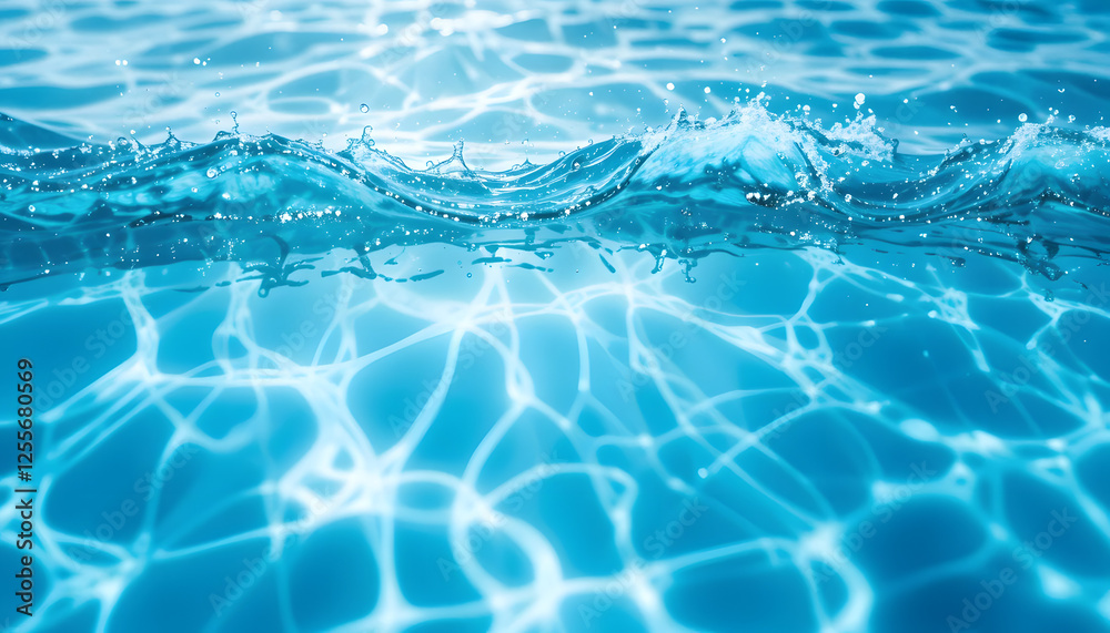 Clear water surface with ripples and sunlight reflections Clear water surface with ripples and sunlight reflections