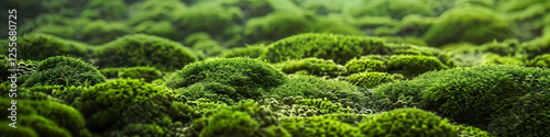 Fototapeta lush green moss close-up bokeh effect ultra-detailed textures wide-angle natural