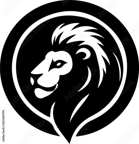 sketch vector illustration silhouette icon logo symbol mandala modern classic mythological animal lion 