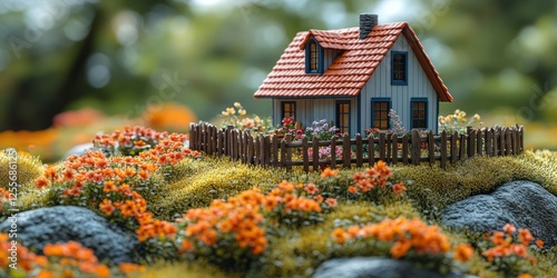 Charming Cottage in a Blooming Meadow: A Miniature Dream Home photo