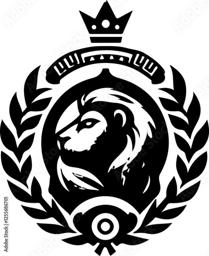 sketch vector illustration silhouette icon logo symbol mandala modern classic mythological animal lion 